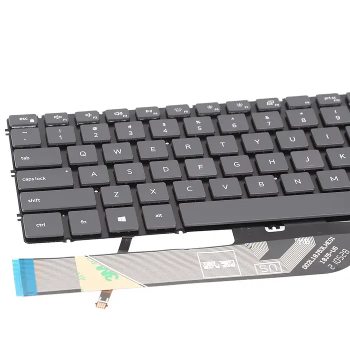 Clavier d'ordinateur portable américain pour DELL Latitude 3301 3410 gris avec rétro-éclairage sans cadre
