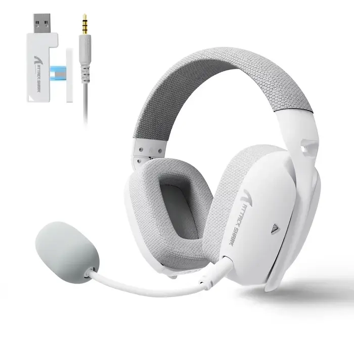 ATTACK SHARK L80PRO casque de jeu sans fil 2.4G/BT/filaire ultra-léger 40mm pilotes casque à faible