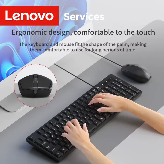 Lenovo – ensemble souris et clavier filaires