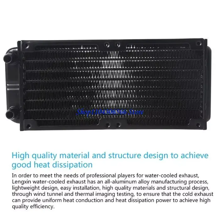 02DD 1/4 "radiateur d'échangeur chaleur en aluminium pur à 10 tuyaux pour ordinateur CPU CO2 eau