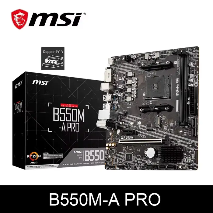 MSI B550M-A PRO AMD carte mère de jeu AM4 DDR4 M.2 prend en charge Ryzen CPU R3 R5 R7 série 5000 et 