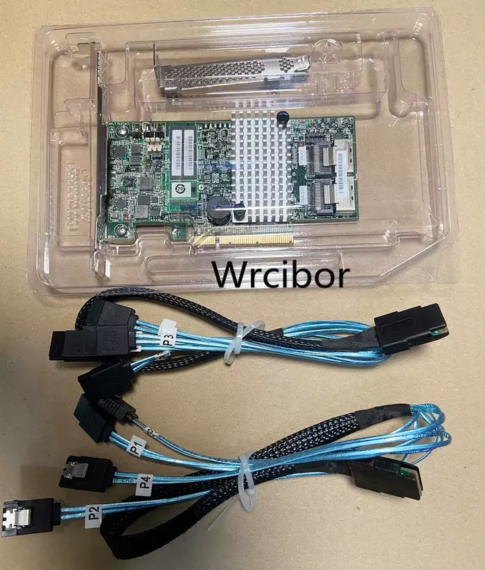 Carte contrôleur principale LSI 9267-8i 2208 PCIEx8 6GBps 512M Support + SFF-8087 vers (4) câbles SA