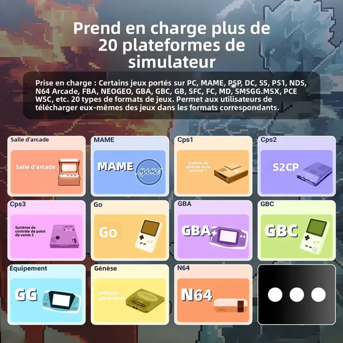 GAMINJA ANS13 Console de jeu vidéo Portable rétro écran IPS de 4.0 pouces système de jeu de poche