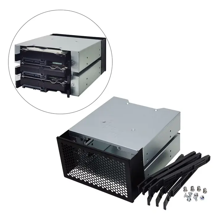 Support T1 avec boîtier, 3 baies, étui de 3.5 pouces