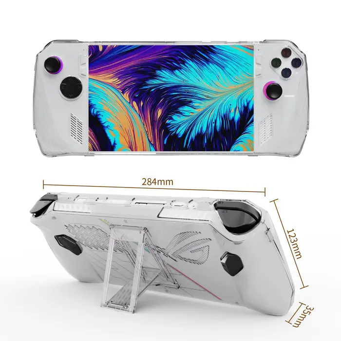 Pour ASUS Rog Ally étui transparent avec support support PC couverture de protection complète coque antichoc pour ROG ALLY accessoires