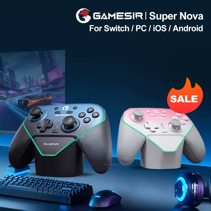 Gamesir Super Nova contrôleur de jeu manette de jeu Bluetooth sans fil avec bâtons de détection d'effet Hall pour Nintendo Switch 1 et 2 PC IOS