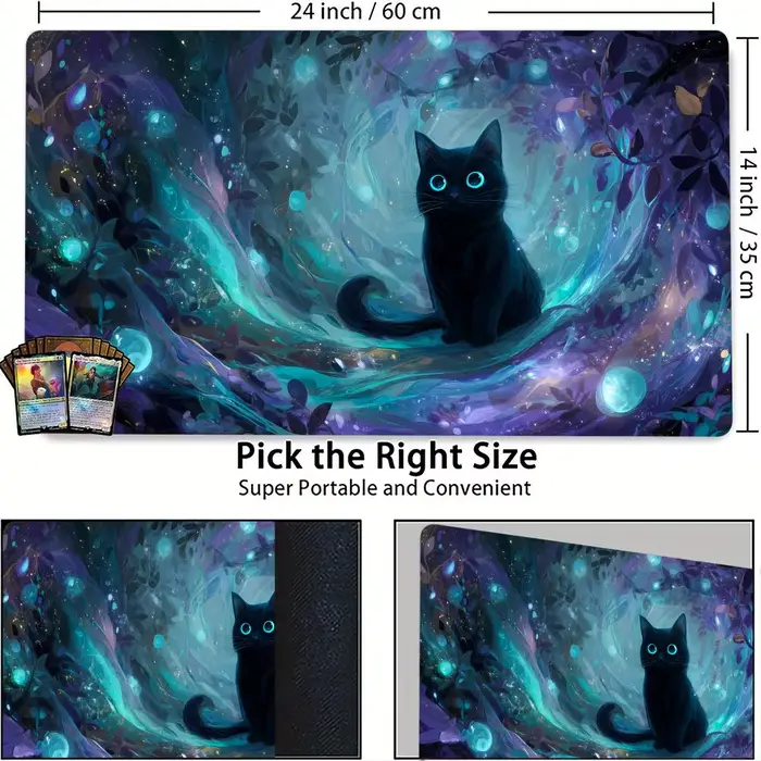 Tapis de jeu Magic The Gathering (MTG) motif Chat Noir Mystérieux