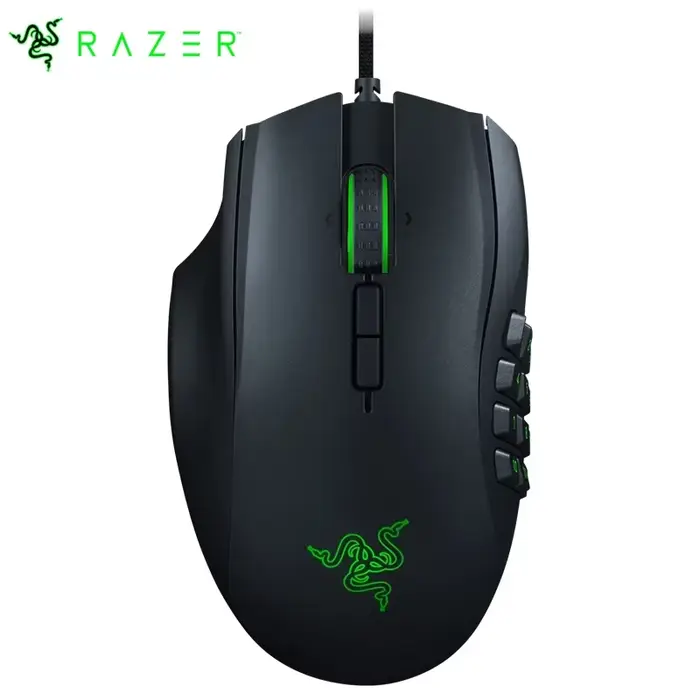 Souris de jeu filaire Razer Naga édition gaucher, souris ergonomique MMO, interrupteurs mécaniques, 