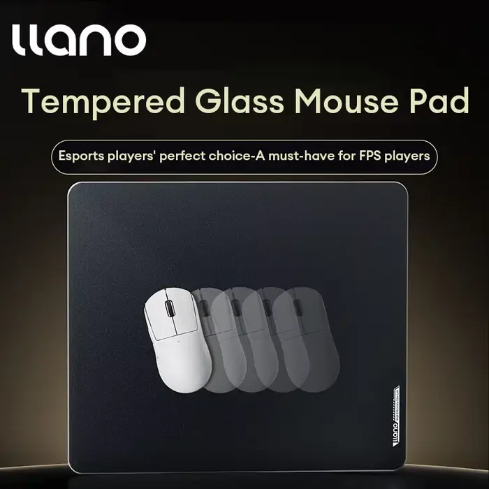 LLANO tapis de souris de jeu en verre trempé jeu FPS haute vitesse lisse CSGO