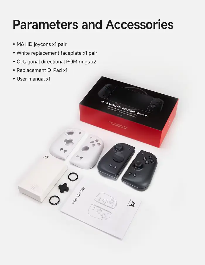 Manette de jeu MOBAPAD M6 HD Gemini 2 pour Nintendo Switch avec joystick à effet Hall