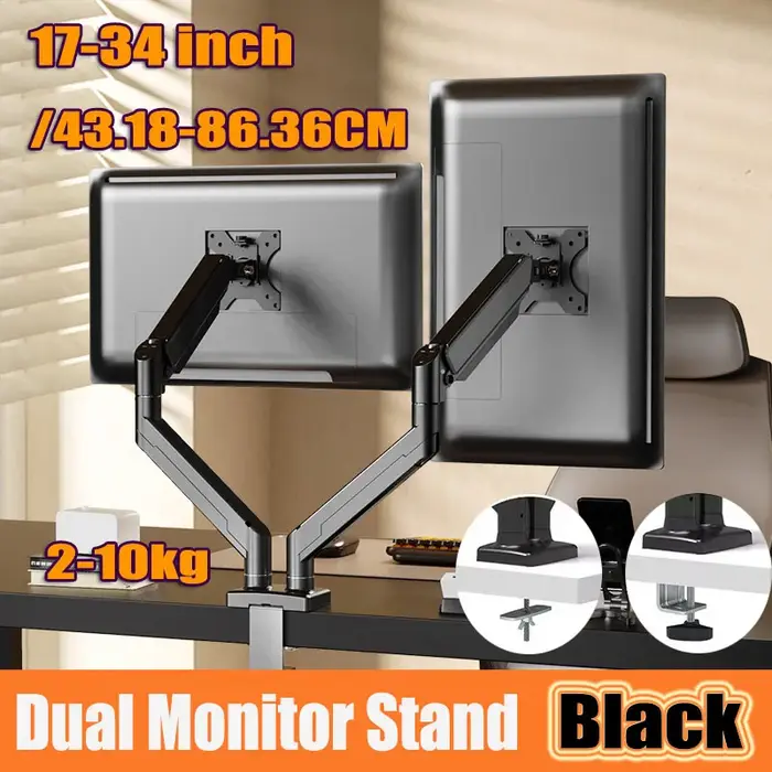 Support à Double Écran Ergonomique et Réglable de 32 Pouces