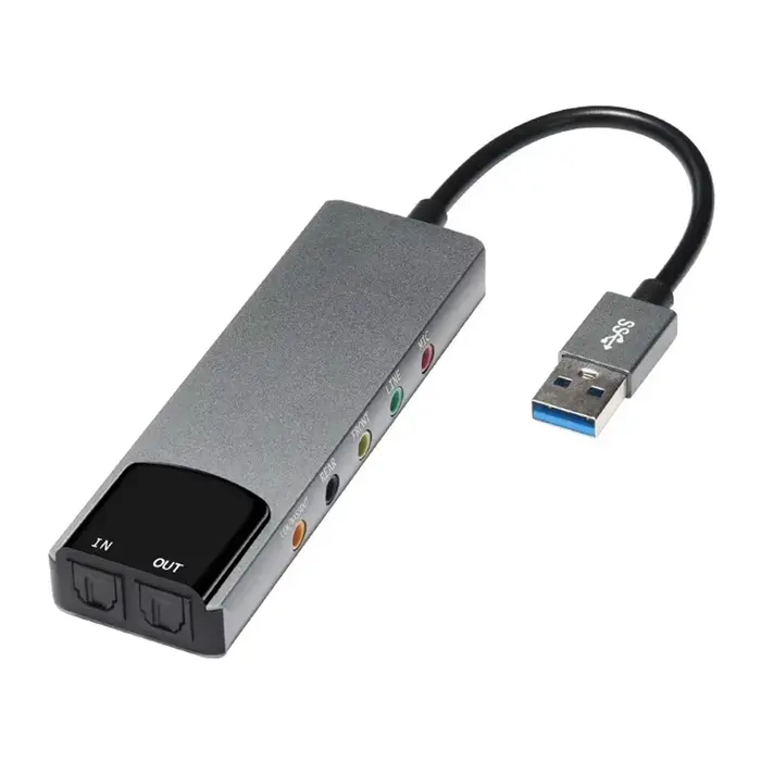 Carte son USB convertisseur Audio externe en alliage d'aluminium AC-3 DTS