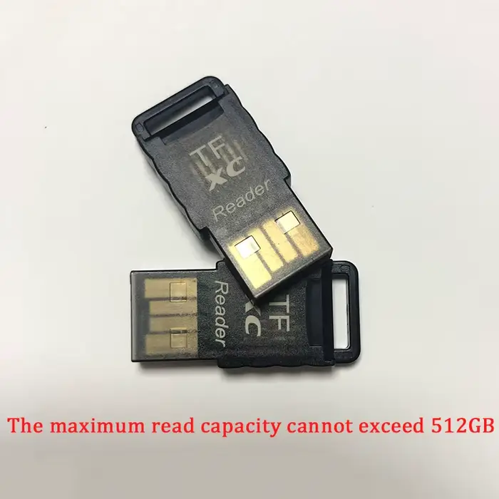 Lecteur de carte Micro SD SDHC TF, jusqu'à 512 Go de lecture