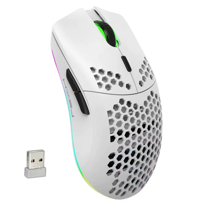 HXSJ T66 RGB 2.4G souris de jeu sans fil souris de chargement d'éclairage rvb avec conception ergono