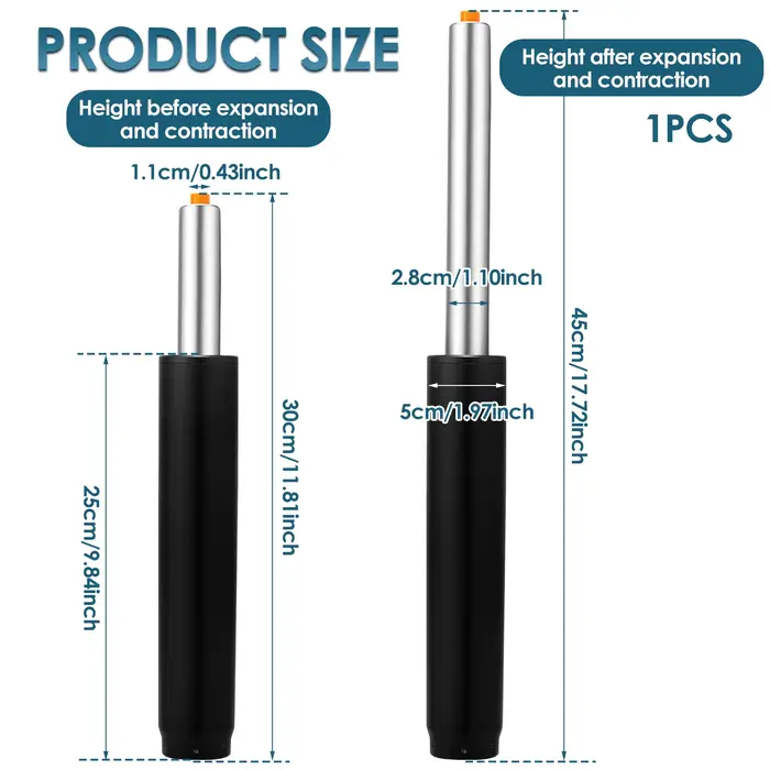 Tige de support pneumatique robuste