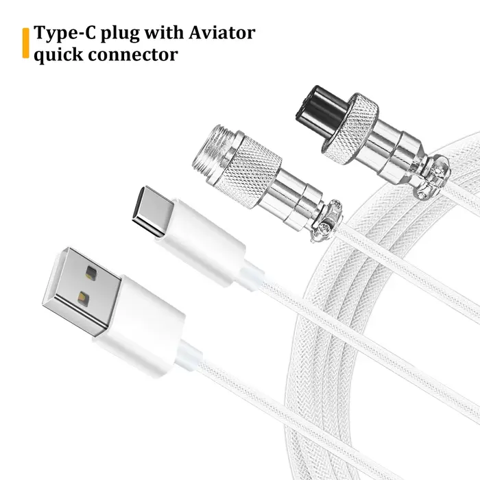 Câble enroulé pour clavier mécanique USB Type C