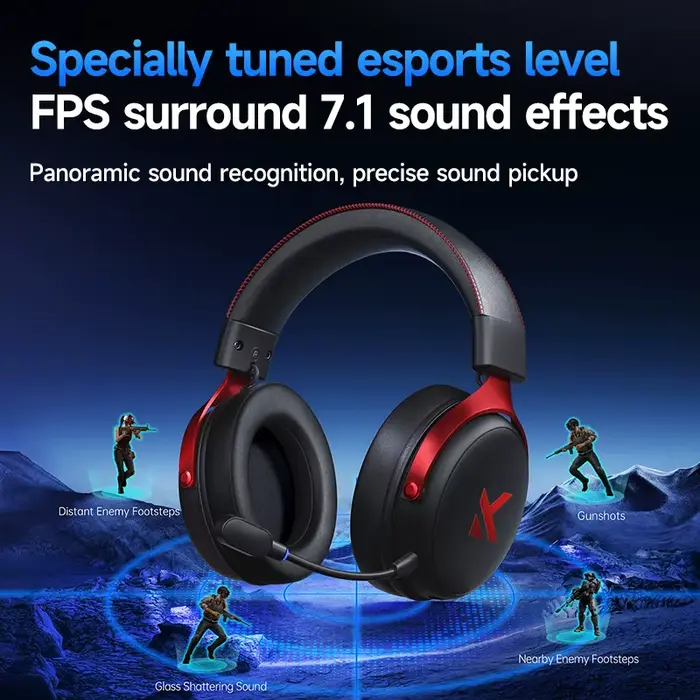 MCHOSE V9 Pro casque de jeu 2.4G BT5.3 sans fil