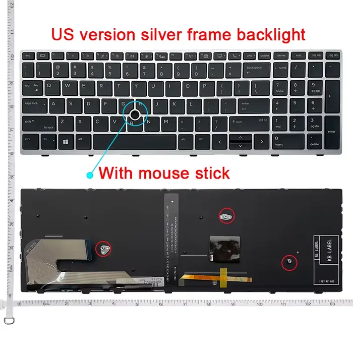 Nouveau clavier d'ordinateur portable américain pour HP EliteBook 750 G5/750 G6/755 G5/755 G6/850 G5/850 G6/855 G5/855 G6 Zbook 15U G5/G6