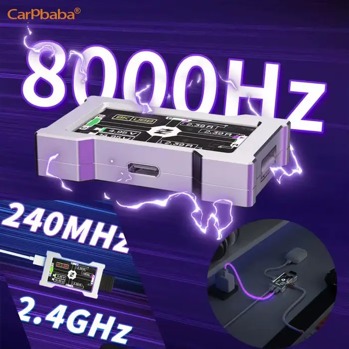 Hub USB G1HM6 8K pour jeux - Hub USB 2 à 3 ports 8000 Hz avec alimentation indépendante et écran