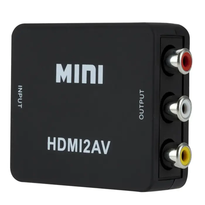 Grwibeou – convertisseur HDMI vers RCA 1080P, boîtier vidéo AV/CVSB L/R HD 1920x1080, HDMI2AV, prise
