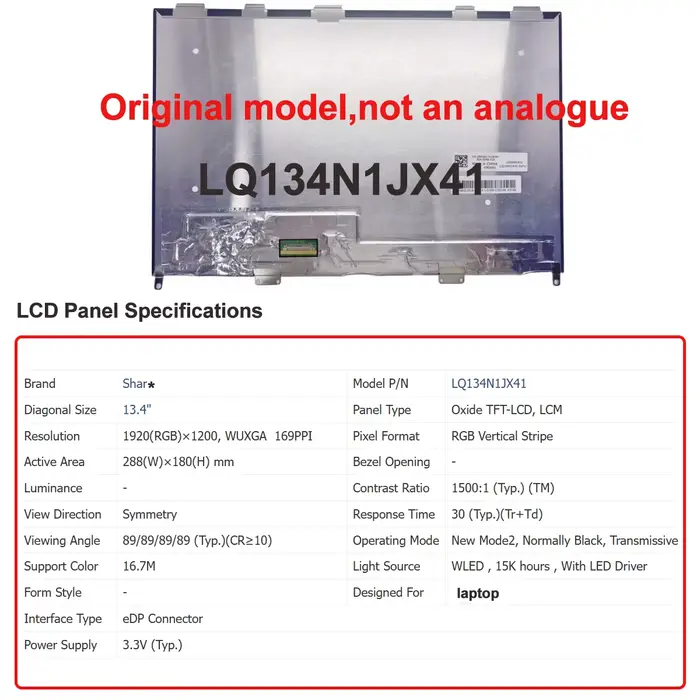Écran LCD d'origine neuf A+ 13