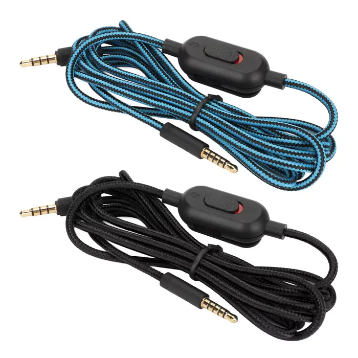 Câble de casque de jeu tressé avec contrôle du volume et fonction muet pour Logitech G Pro G Pro X G433 G233