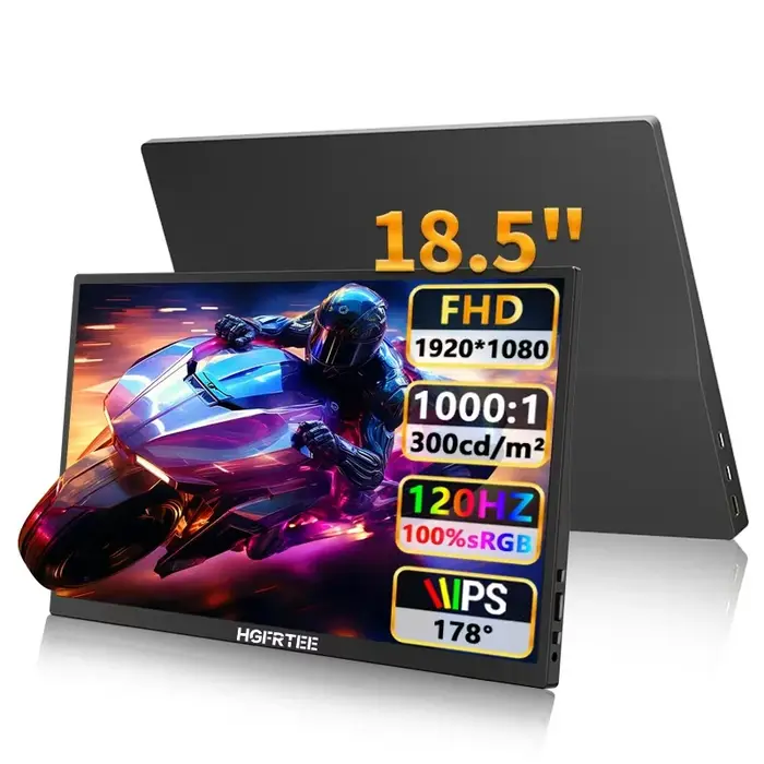 HGFRTEE Moniteur 18, 5 pouces 120Hz 300Cd/m² 100% SRGB pour PC de jeu