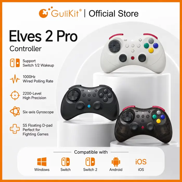 Contrôleur de jeu sans fil GuliKit Elves 2 Pro pour Switch 2