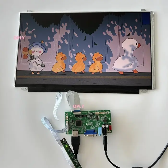 Écran de moniteur avec panneau IPS EDP, 15.6 pouces, 1920x1080, carte contrôleur, VGA, HDMI, compatible pour PC, PS, X360, ordinateur portable, framboise
