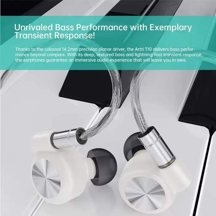 ARTTI T10 écouteurs intra-auriculaires HiFi moniteurs IEM filaires pilote planaire 14.2mm basses tex