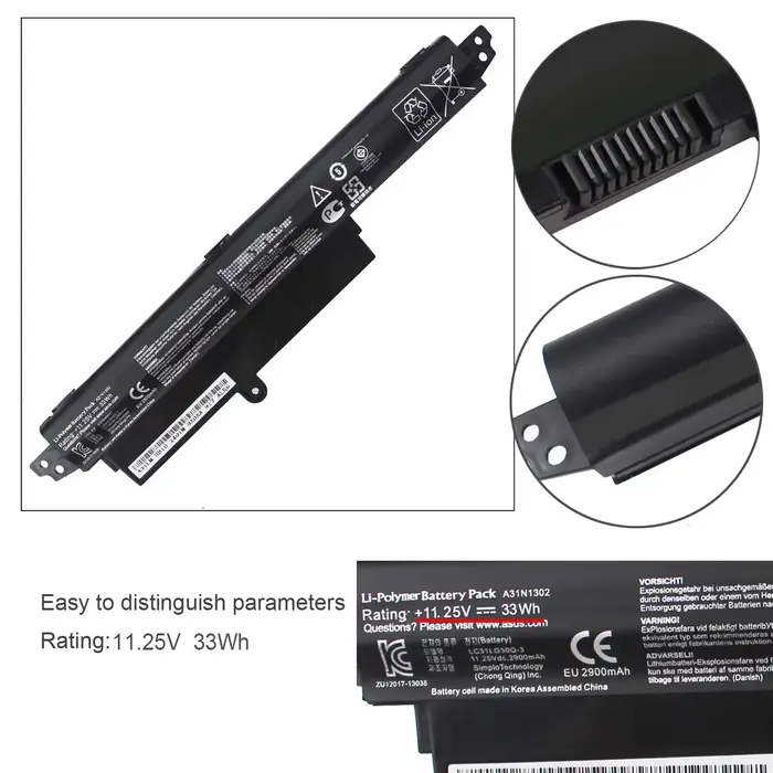 Batterie d'ordinateur portable pour Asus Vivobook X200CA X200M X200MA F200CA 11.6 "Série ordinateur