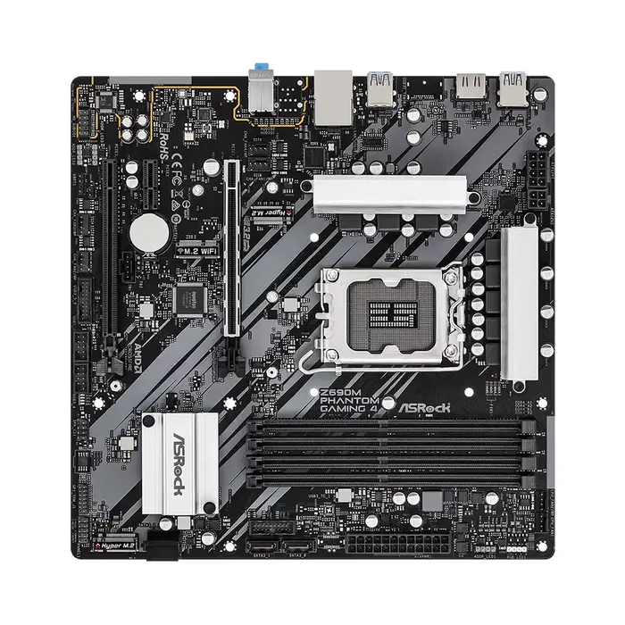 Carte mère ASRock Z690M PHANTOM GAMING 4 LGA 1700 Intel Z690 compatible avec les processeurs 14900KF 12700K 12400F