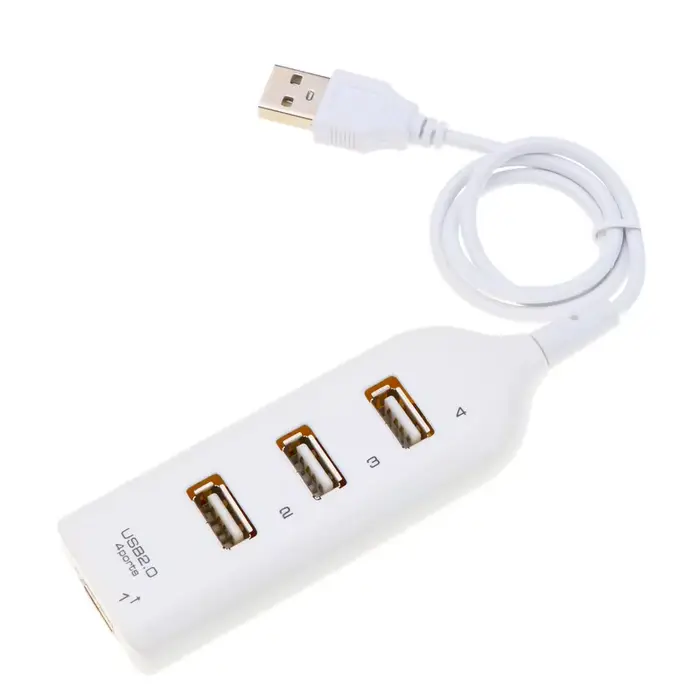 Hub USB haute vitesse 4 ports USB 2.0 avec câble Mini répartiteur USB Hub utilisation adaptateur secteur prise Multiple