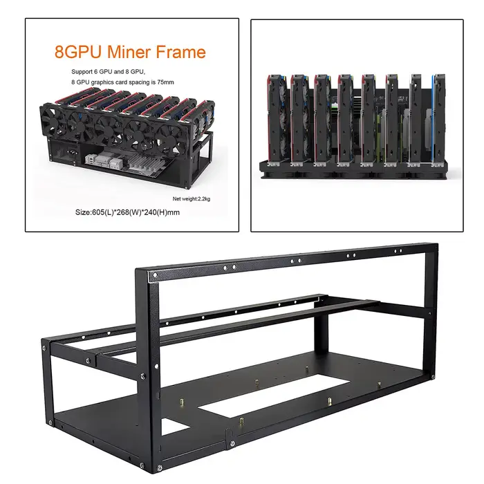 Châssis de Rig de Minage 6/8 GPU