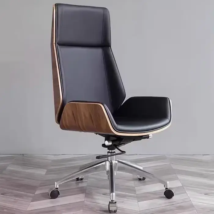 Chaise de bureau en cuir avec rotation, chaise d'ordinateur
