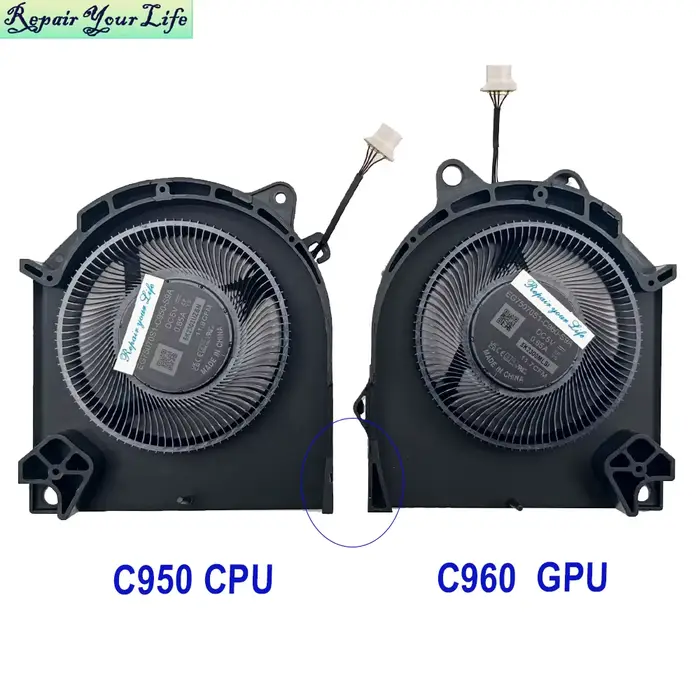DC 5V ordinateur portable CPU GPU ventilateur de refroidissement pour Dell G16 7630 7635 G15 5530