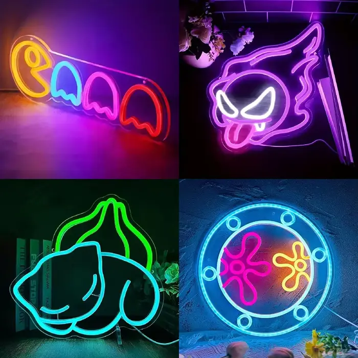Enseigne au néon de jeu pour décor de salle de jeux