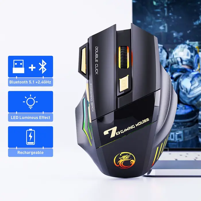 Souris de jeu sans fil USB IMICE GW-X7 3200 ug I mode touristes Rechargeable 7 prédire 2.4 mesurz