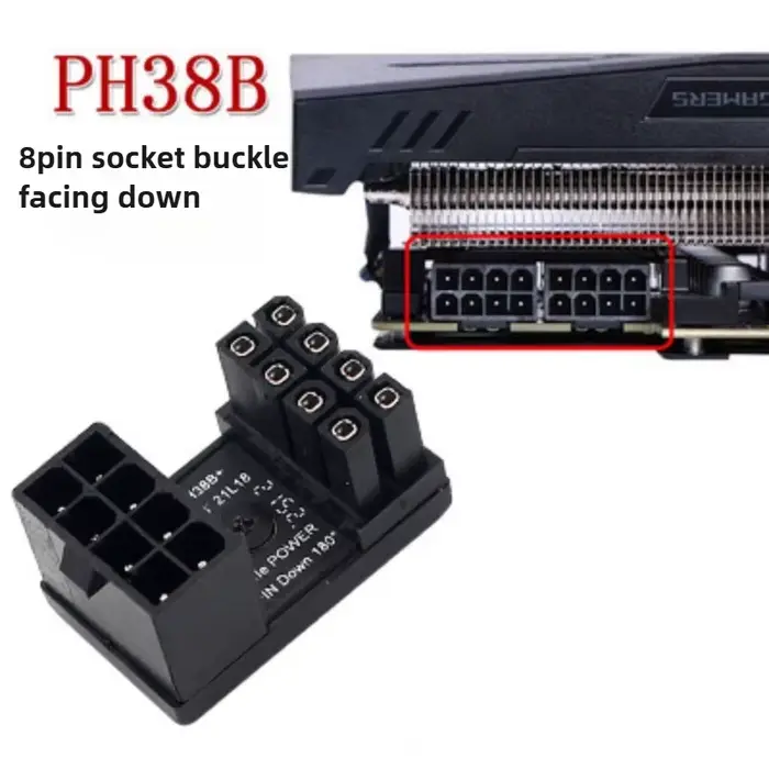 Carte graphique 180 ° Connecteur adaptateur d'alimentation coudé GPU PSU