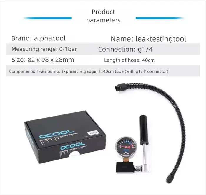 Dispositif de test de fuite Alphacool pour système de refroidissement par eau d'ordinateur