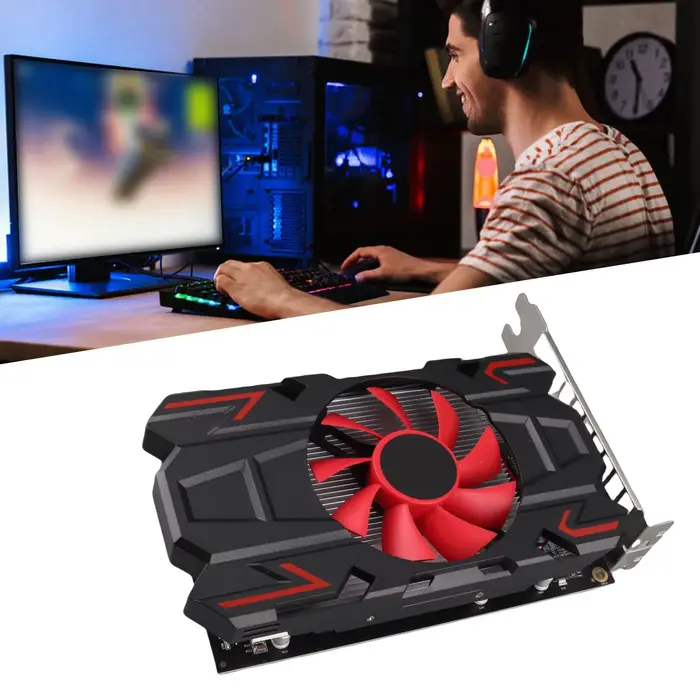 Carte graphique HD7670 4 Go DDR5 128 bits avec ventilateur de refroidissement