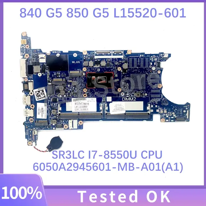 Carte mère 6050A2945601 pour ordinateur portable HP Elitebook 840 G5 850 G5