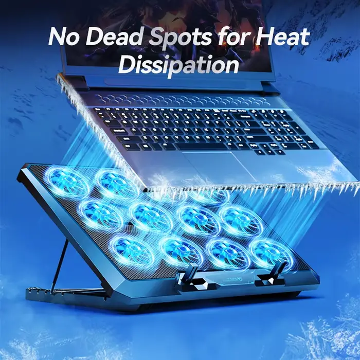 COOLCOLD Tapis de refroidissement pour ordinateur portable avec 12 ventilateurs silencieux