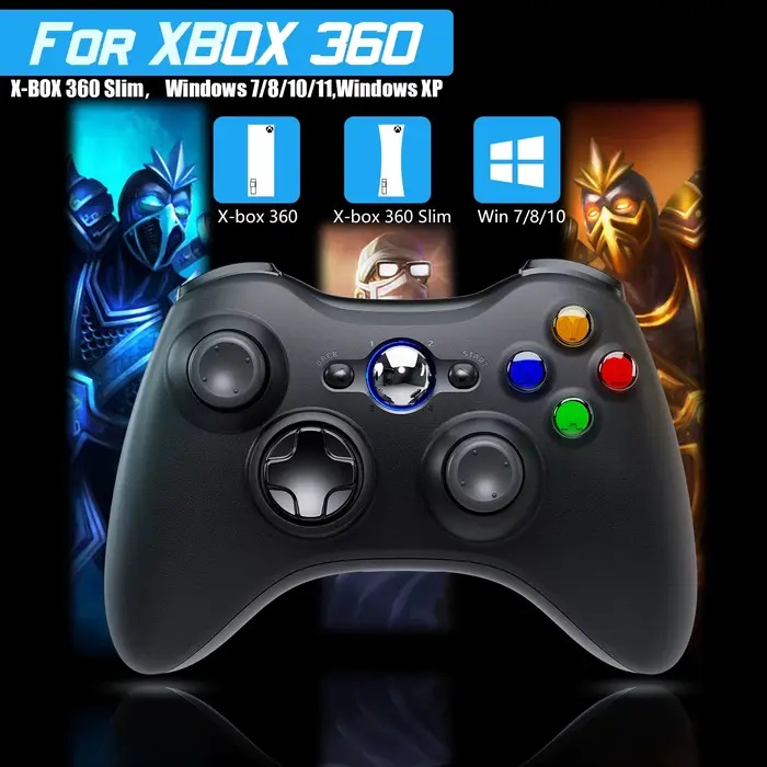 Contrôleur de jeu GAMROMBO pour Xbox 360/mince/console PC manette de jeu sans fil/filaire avec poignée ergonomique