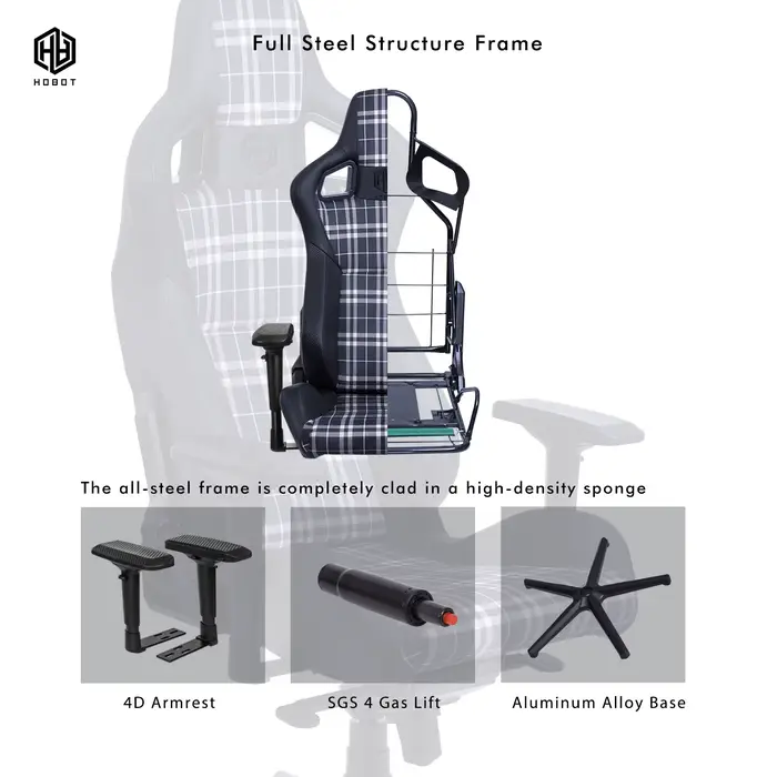 Fauteuil de Direction Ergonomique Grand et Haut en Cuir PU avec Cadre en Acier Inoxydable