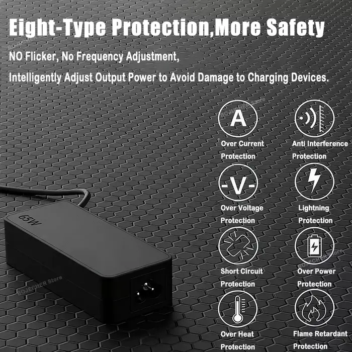 Chargeur pour ordinateur portable 65W TYPE C pour Lenovo ThinkPad P51s P52s T470 Hp Yoga Dell ASUS 20V 3.25A Adaptateurs d'alimentation USB C