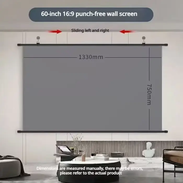 XIAOHUI écran de projecteur HD épais Anti-lumière 16:9 écran de Projection domestique mural sans tro