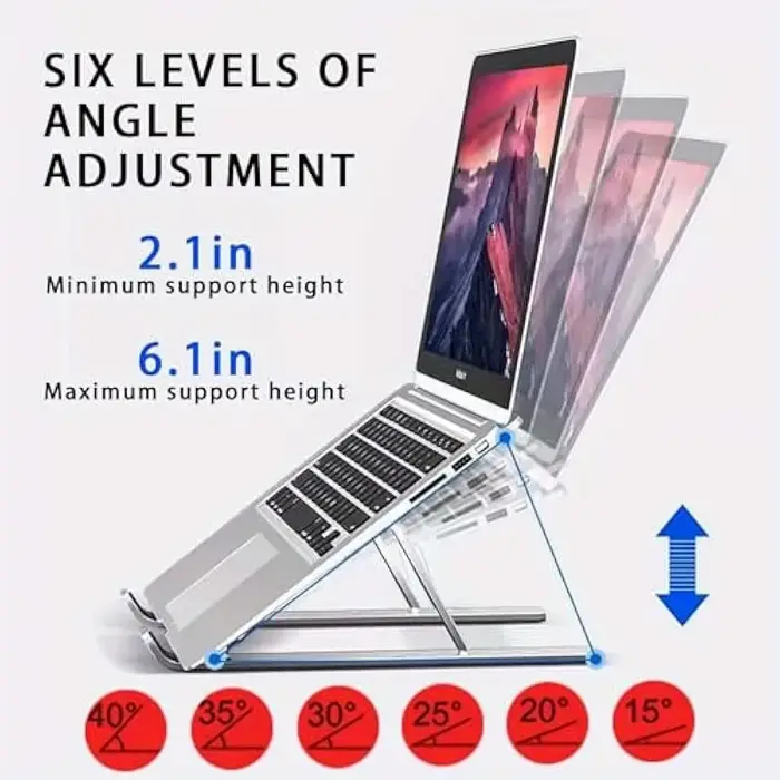 Support pour ordinateur portable pour bureau en alliage d'aluminium