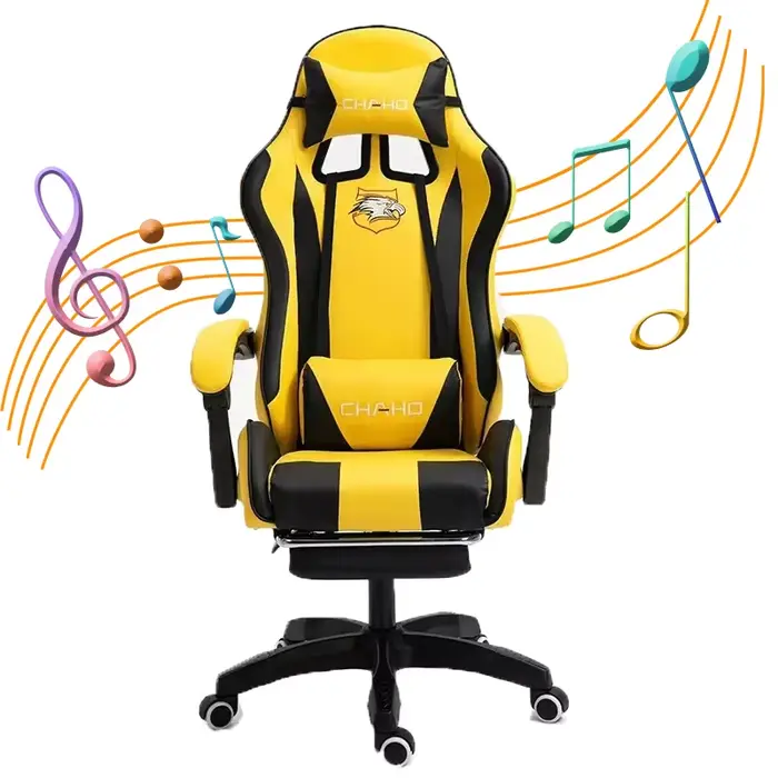 Chaise d'ordinateur de gaming en cuir PU vert
