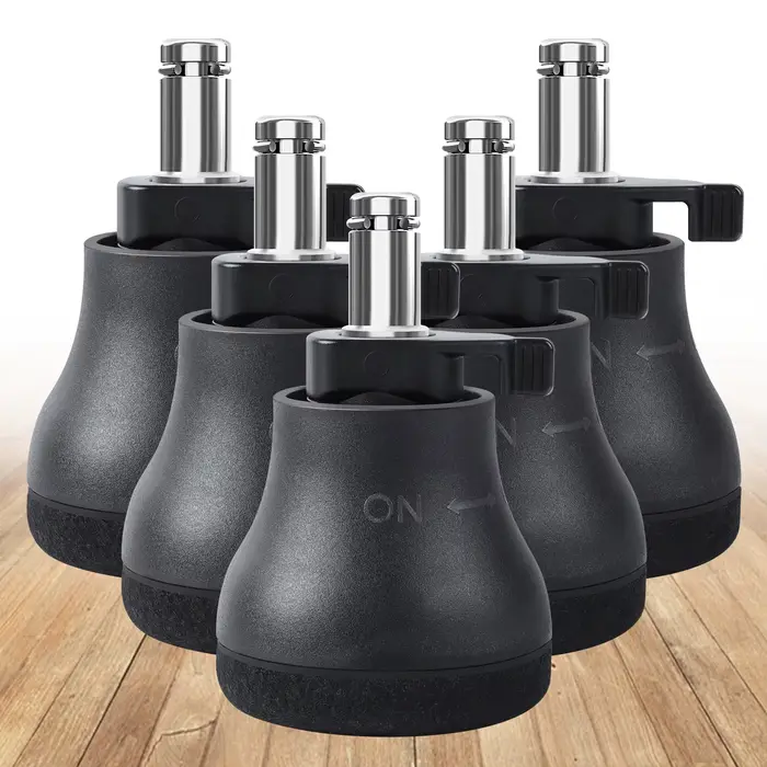 Roulettes pivotantes pour chaise de bureau, 5 pièces, roulettes fixes, cloches de remplacement, pati